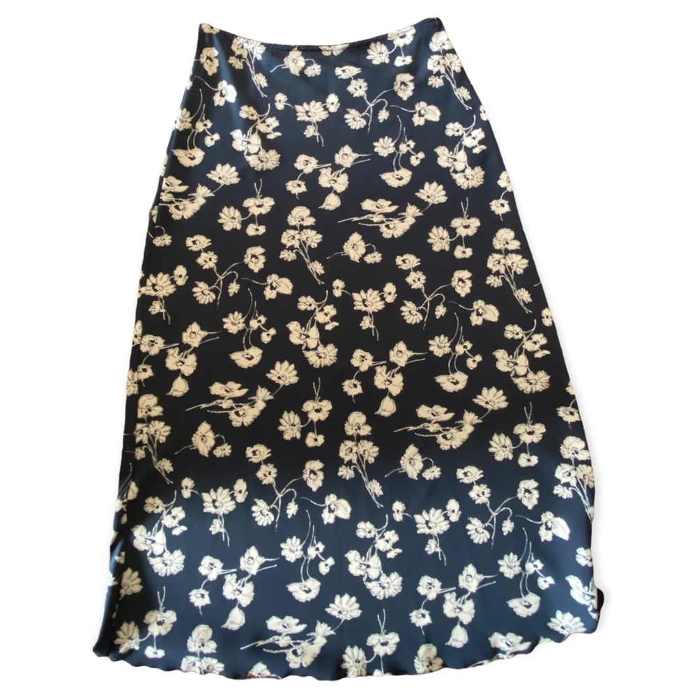 💮 FLORAL PRINTED MAXI SKIRT | Black and beige | Size 10 US 💮
